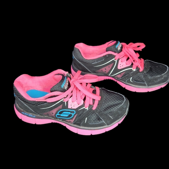 Skechers Black and Pink Sport Sneakers - Picture 2 of 7